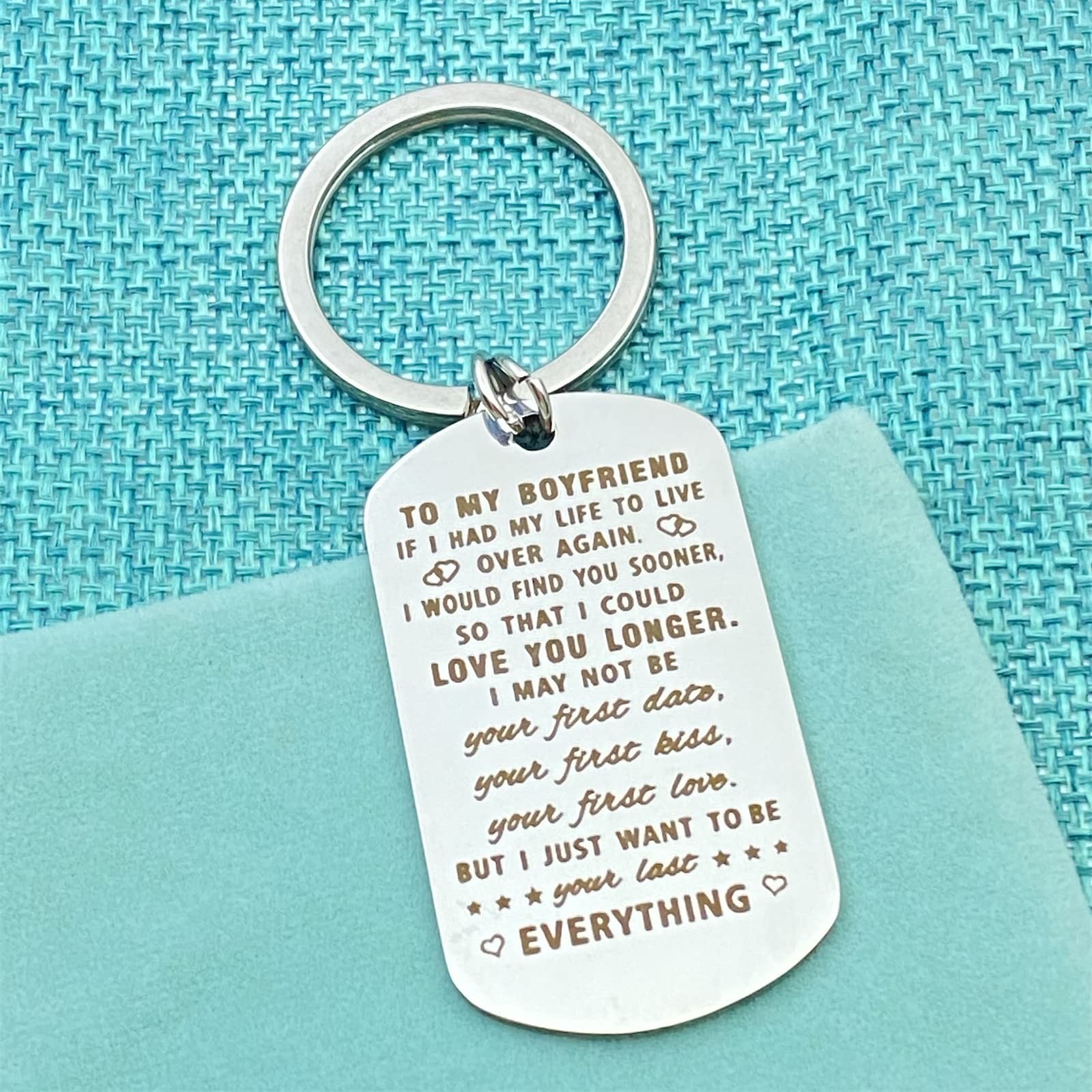 xyqcy To My Boyfriend Keychains From Girlfriend Gifts for Boyfriend Keyring C…