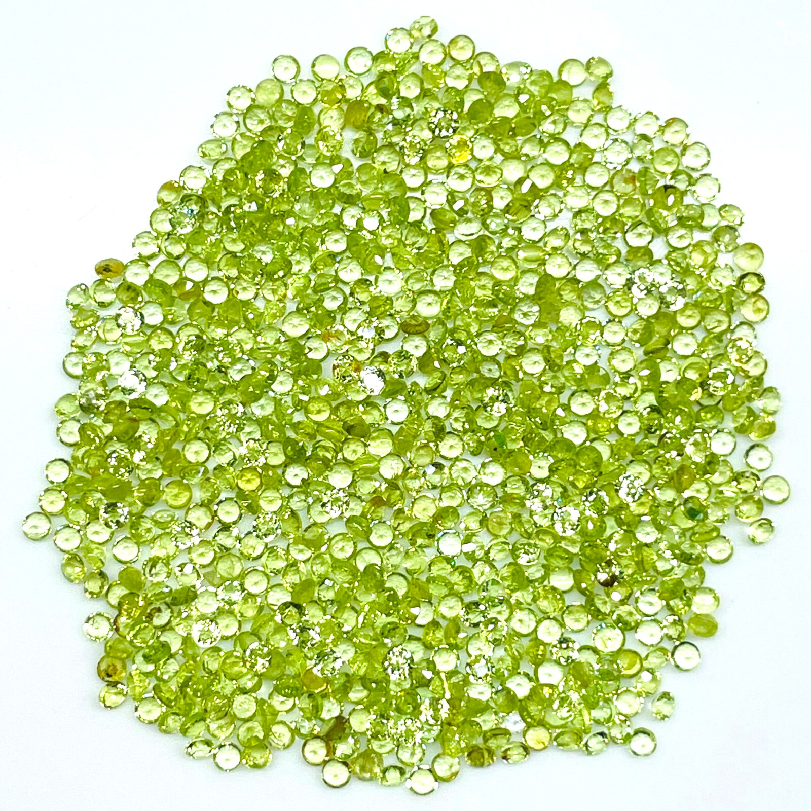 250 Pcs Natural Peridot 2mm Round Cut Loose Untreated Wholesale Gemstones Lot