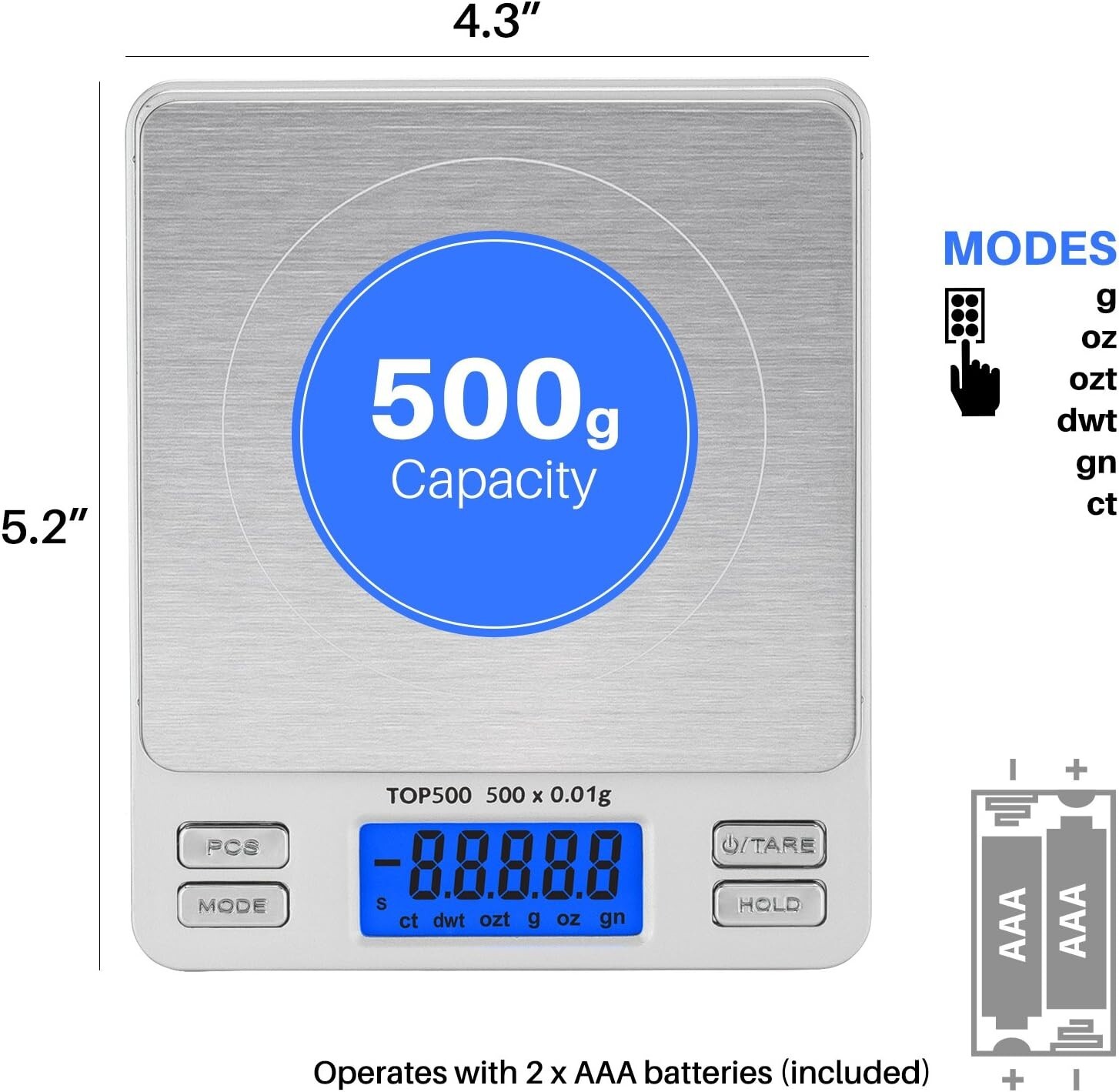 Smart Weigh Digital Pro Pocket Scale 500g x 0.01 Grams Precise