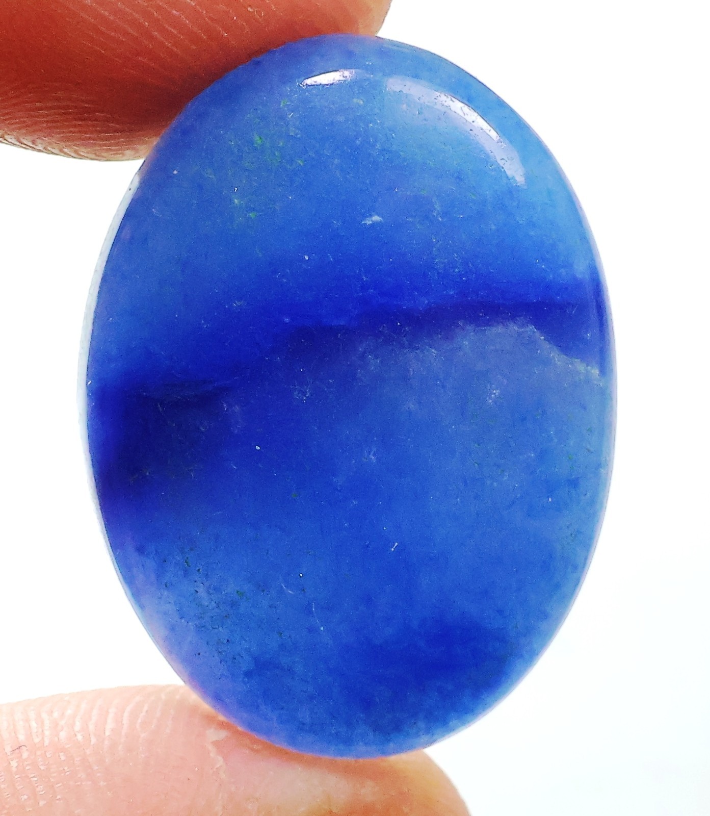 31 Ct 6X21X28 mm Natural Blue Chrysocolla Quartz Oval Cabochon Gemstone HB-529