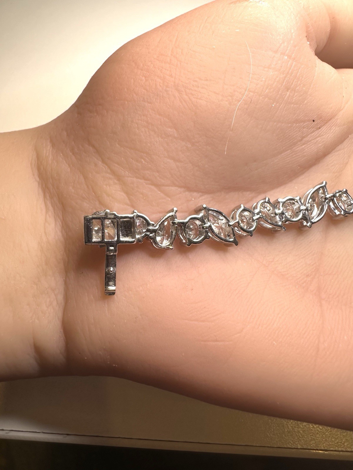 14K White Gold 12.30 CT Mixed-Shape Lab Created Diamond Tennis Bracelet