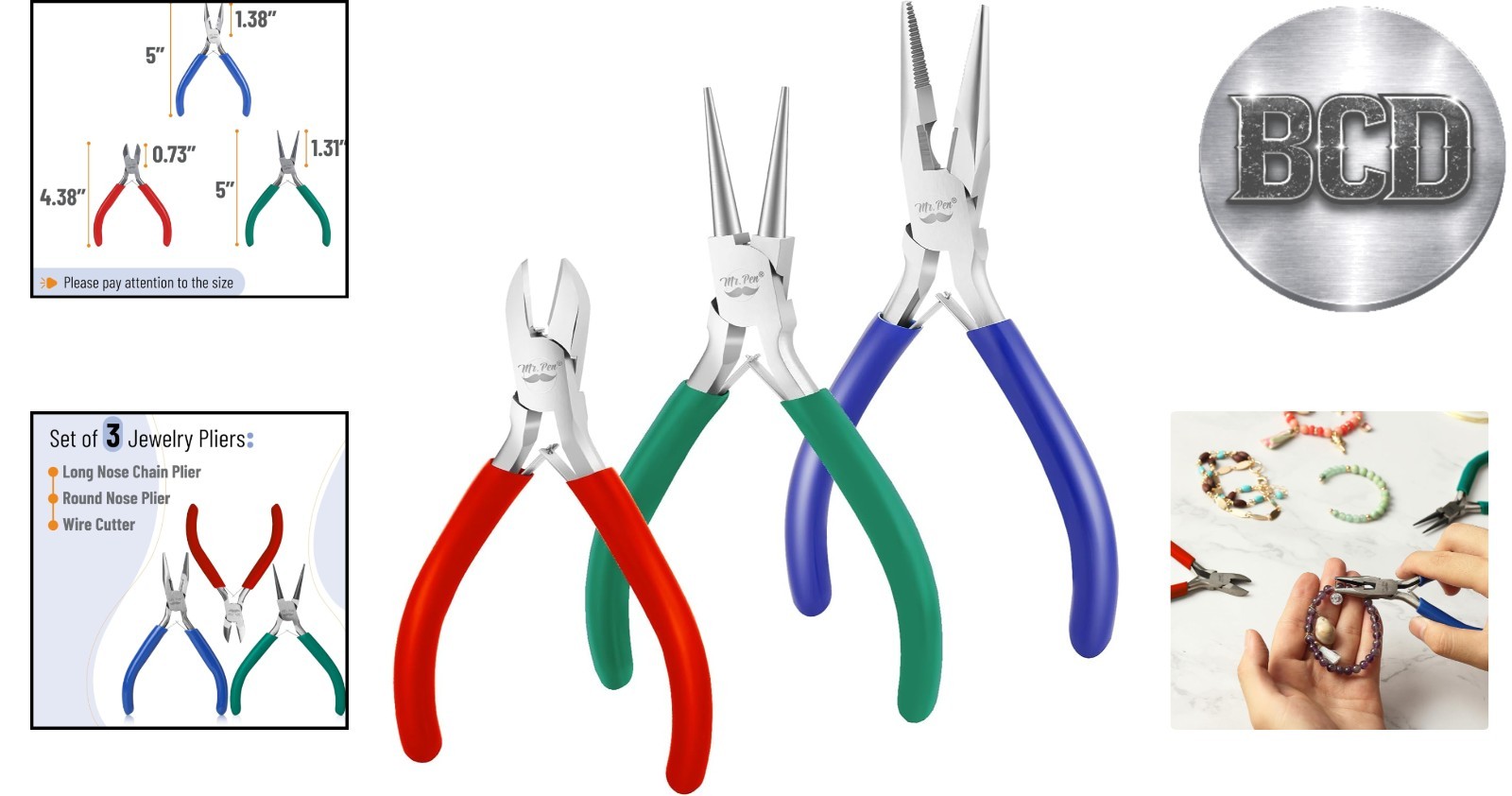 Alloy Steel Jewelry Pliers Set – 3 Mini Tools for Precision Jewelry Crafting