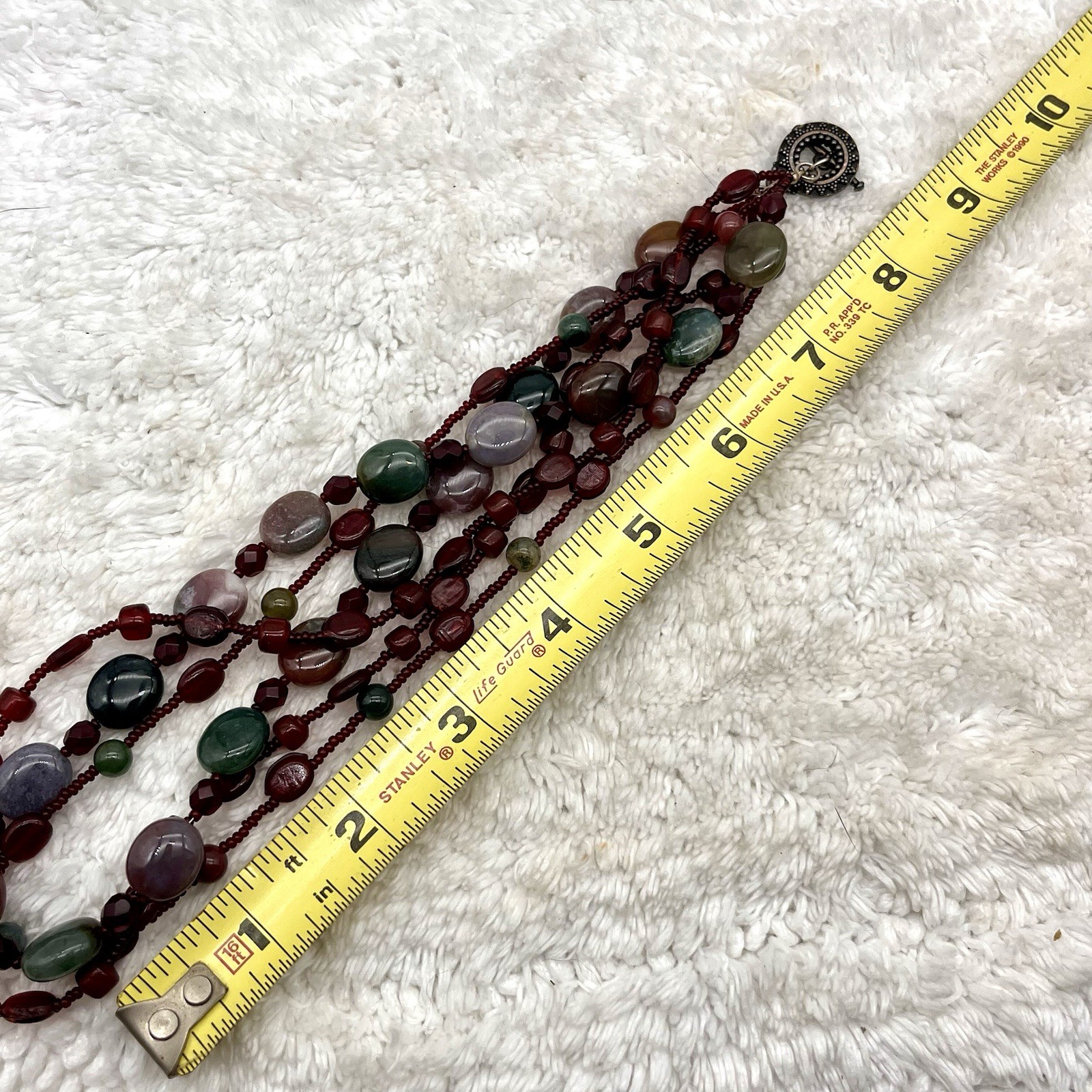 Boho Agate Necklace Bracelet Jewelry Set Rich Earth Tone Stones