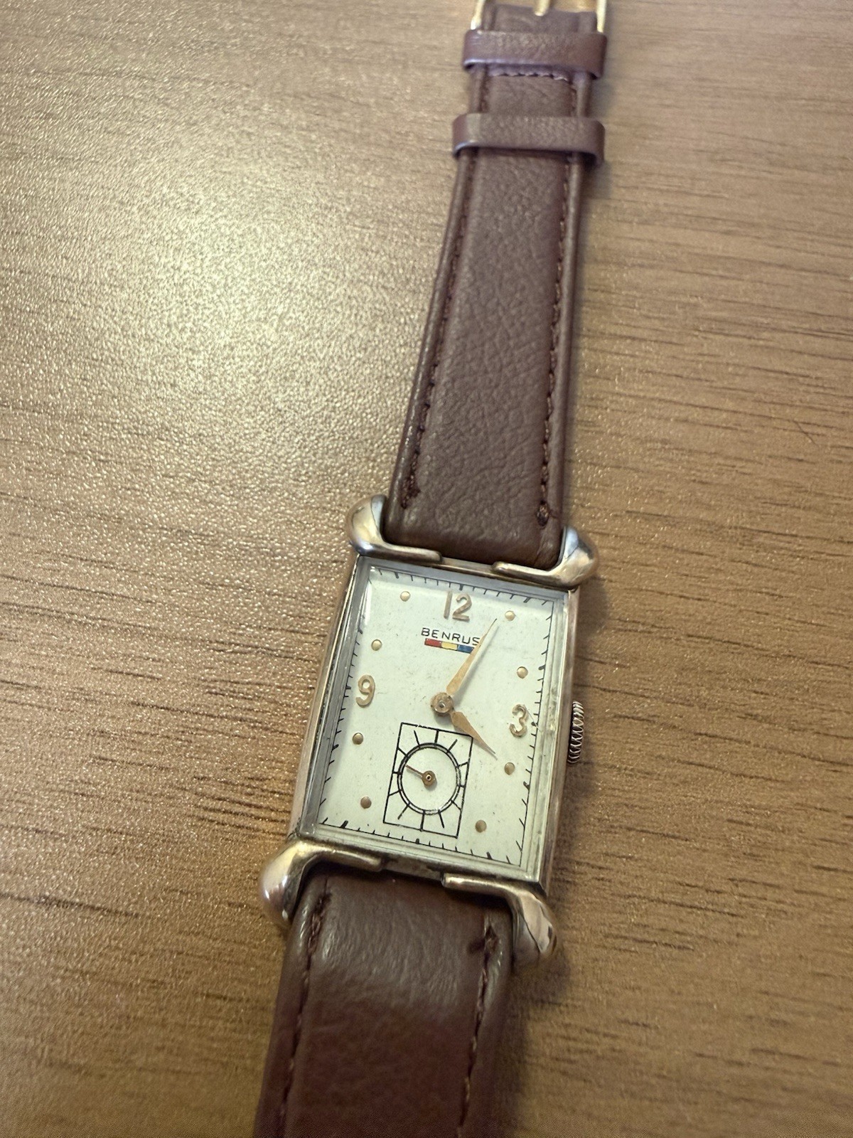 Vintage Benrus Tank Watch 10K Gold Filled Mechanical Manual Wind Runs