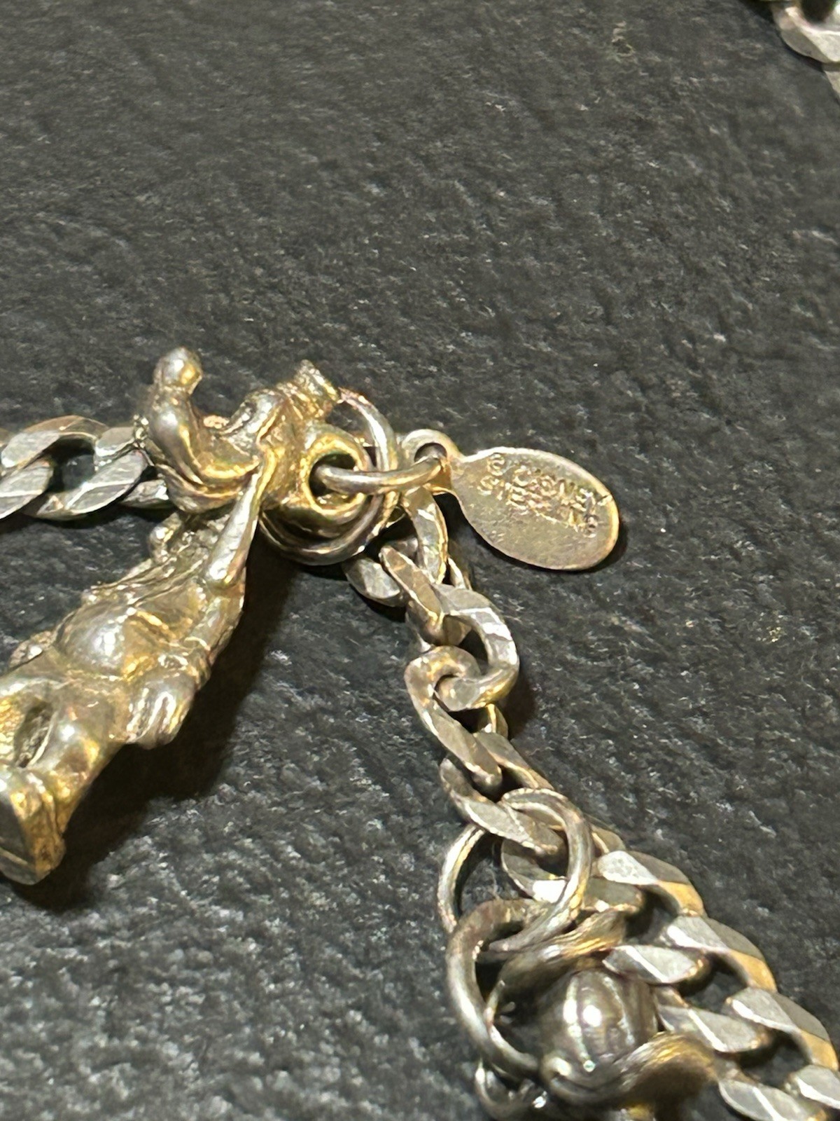Sterling Silver Walt Disney Production Charm Bracelet 7.5 Inch