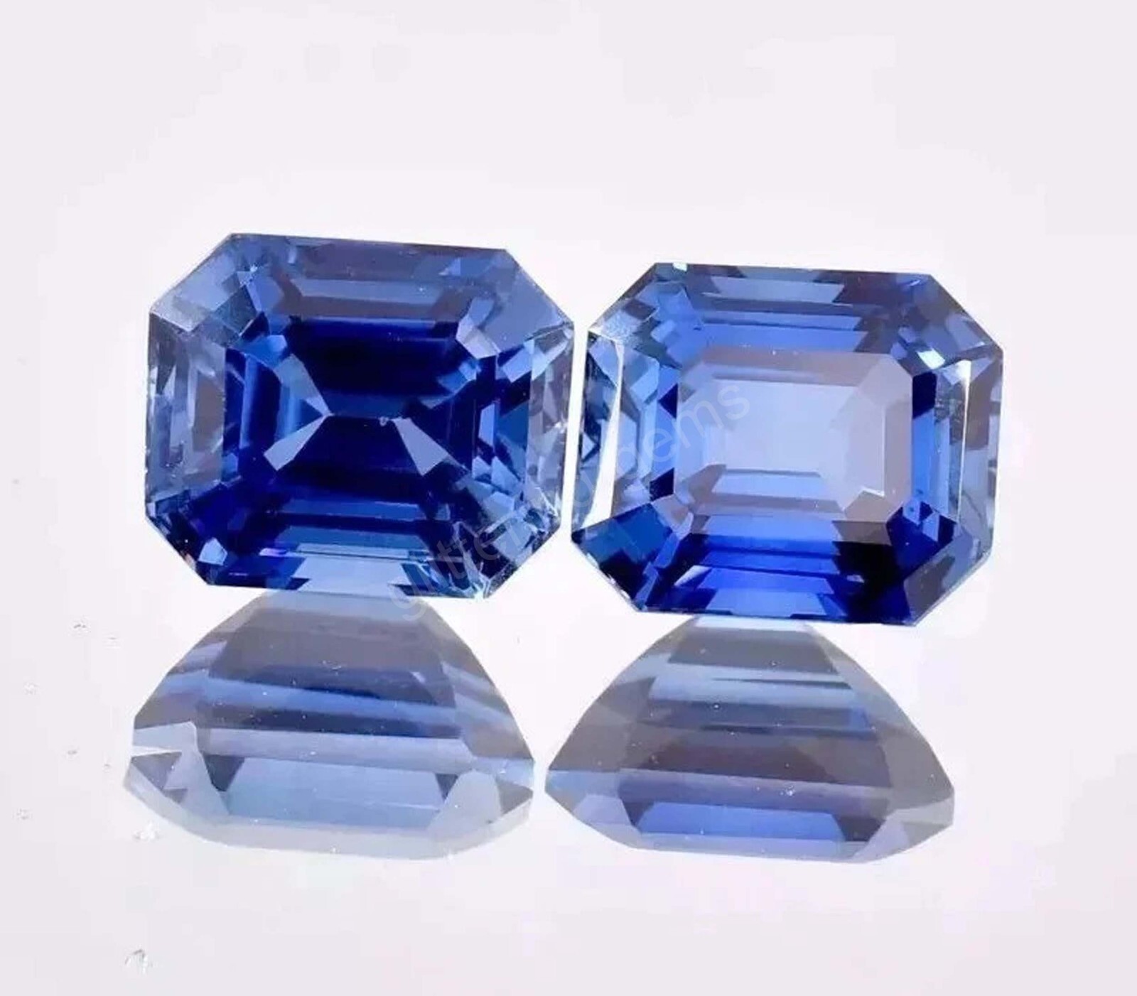 2 Pcs Flawless Natural 22.00Ct Blue Sapphire IGL Emerald Cut Loose Gemstone 5MSC