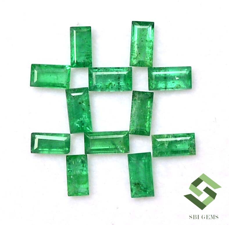 4×2 mm To 4.5×2.5 mm Natural Emerald Baguette Cut Lot 12 Pcs 1.56 CTS Loose Gems