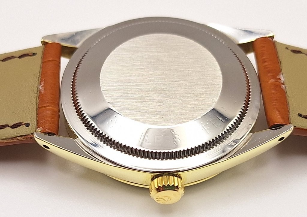 Rolex Oyster Perpetual Datejust 1601 14k/SS Watch Gold Tapestry Dial 1966
