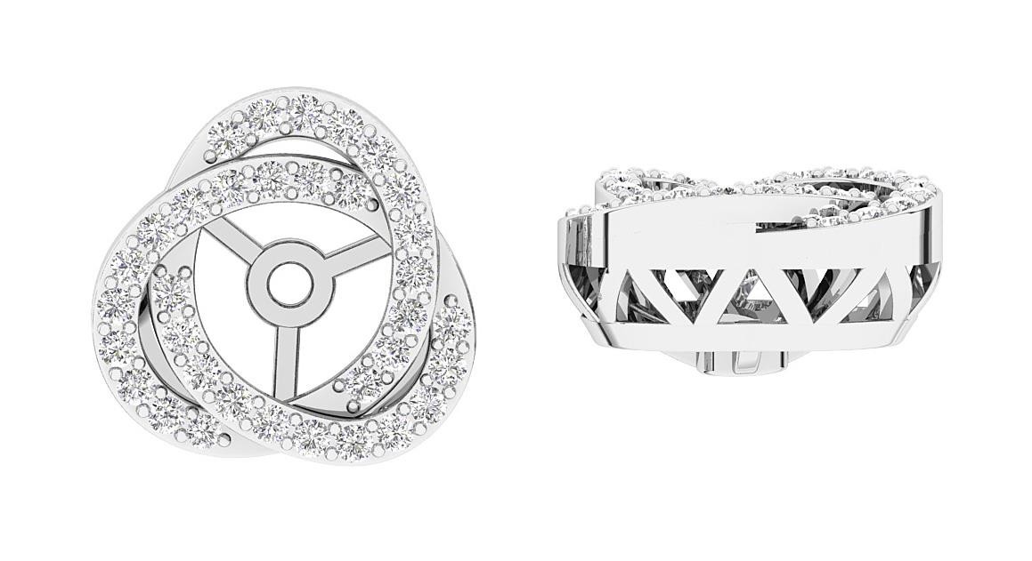 Removable Jacket Earrings I1 G 0.60 Carat Round Diamond 14K Solid Gold 12.70 MM