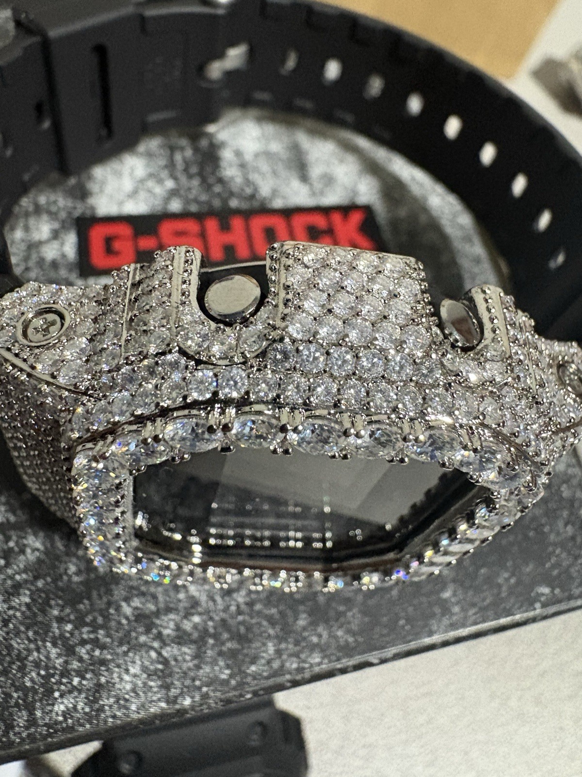 G-Shock DW-5600 Digital Watch Moissanite VVS Iced Out Bezel