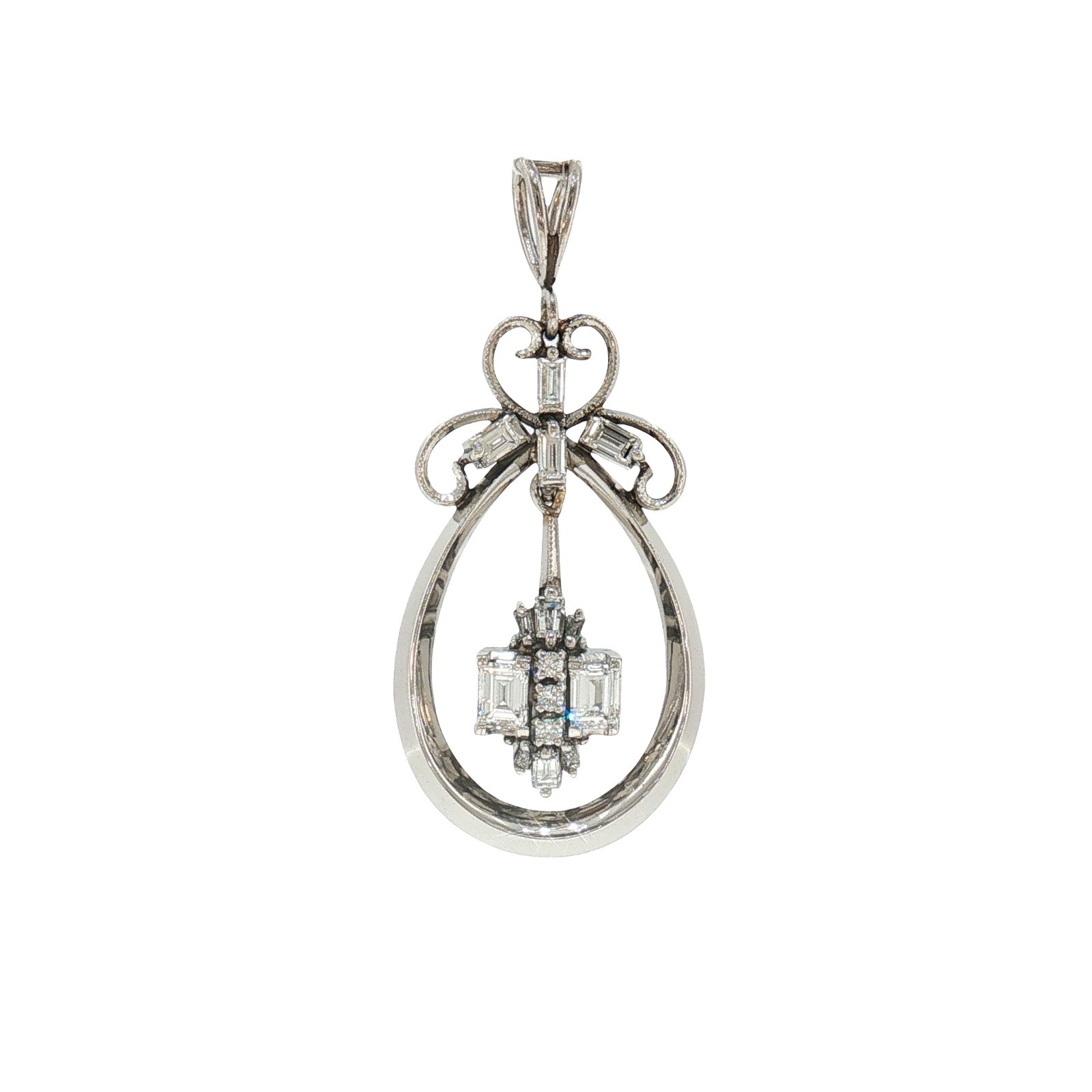 1.00 est tcw Natural Diamond & Platinum Pendant IGI Report # 20J2282026