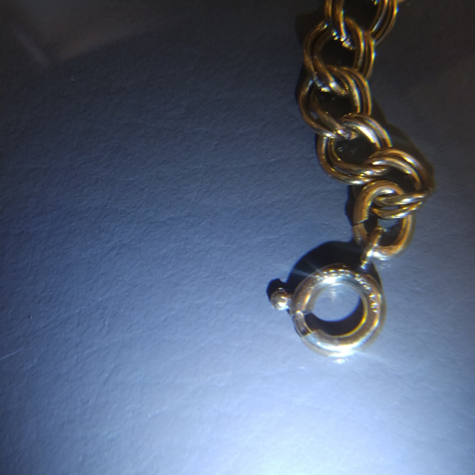 Vintage TIMET 10K Gold Pendant 3 Rubies OC Tanner 1/20 12K GF Double Link Chain