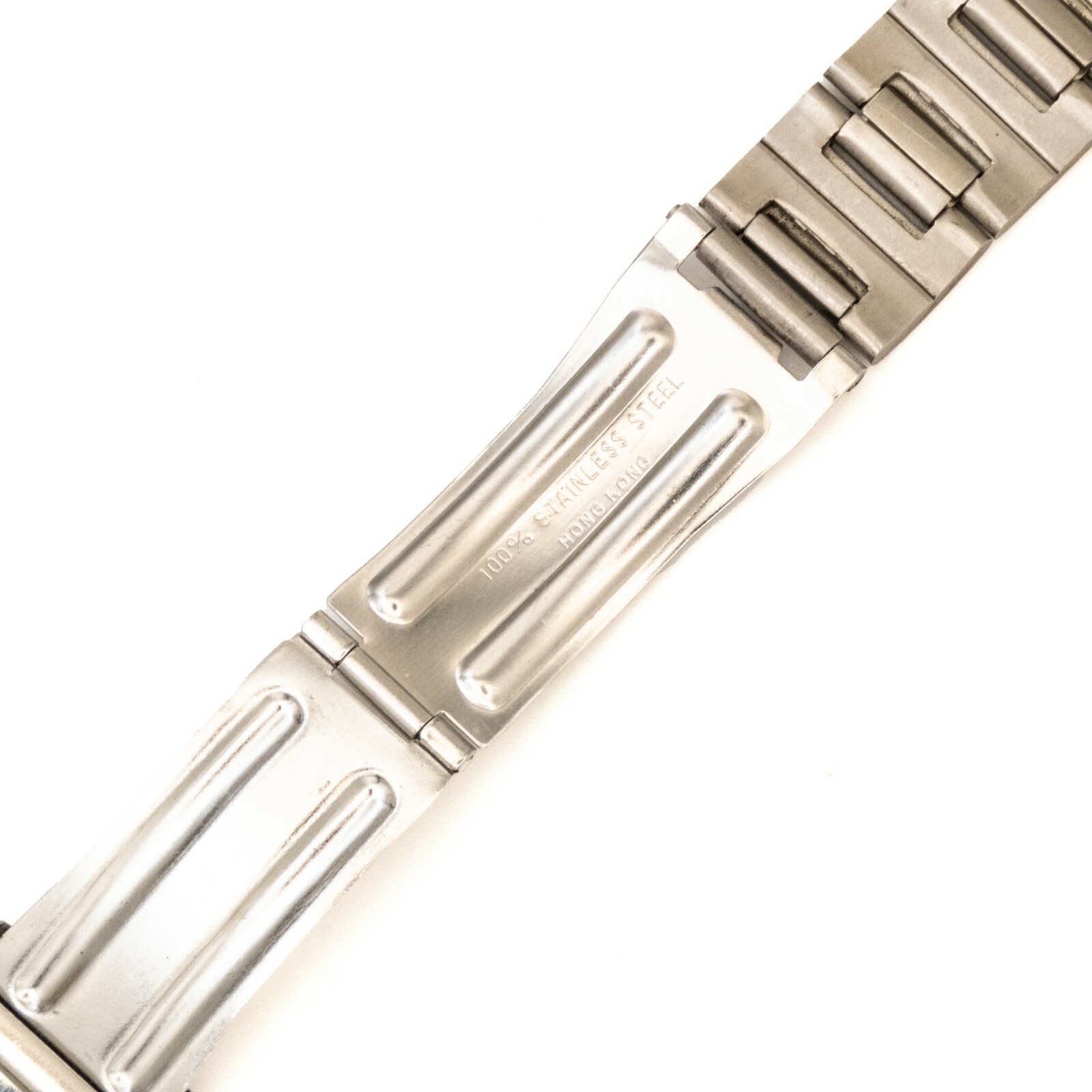 Vintage 15.9 mm – 22.3 mm adj. width s.s. wristwatch bracelet w/trifold clasp