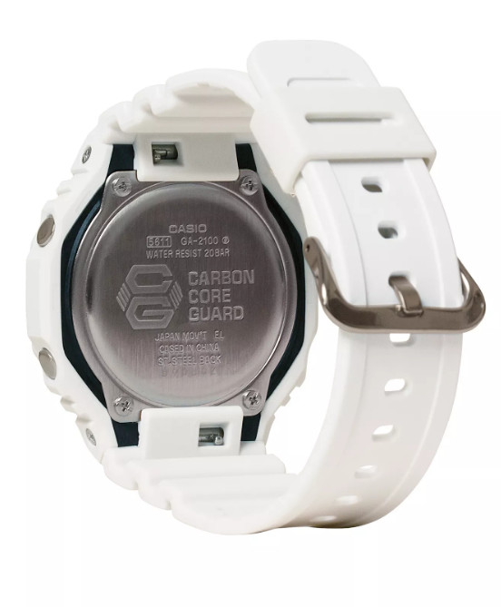 Casio G-Shock Analog/Digital White Resin White Dial Watch GA-2100-7A7