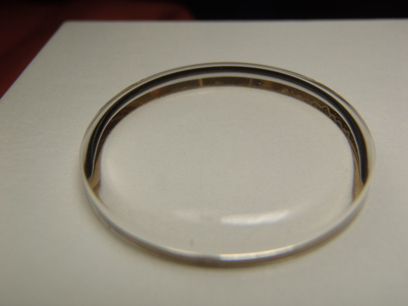SWISS GILT METAL TENSION RING ROUND PLASTIC WATCH CRYSTAL WATERPROOF 26.6 MM