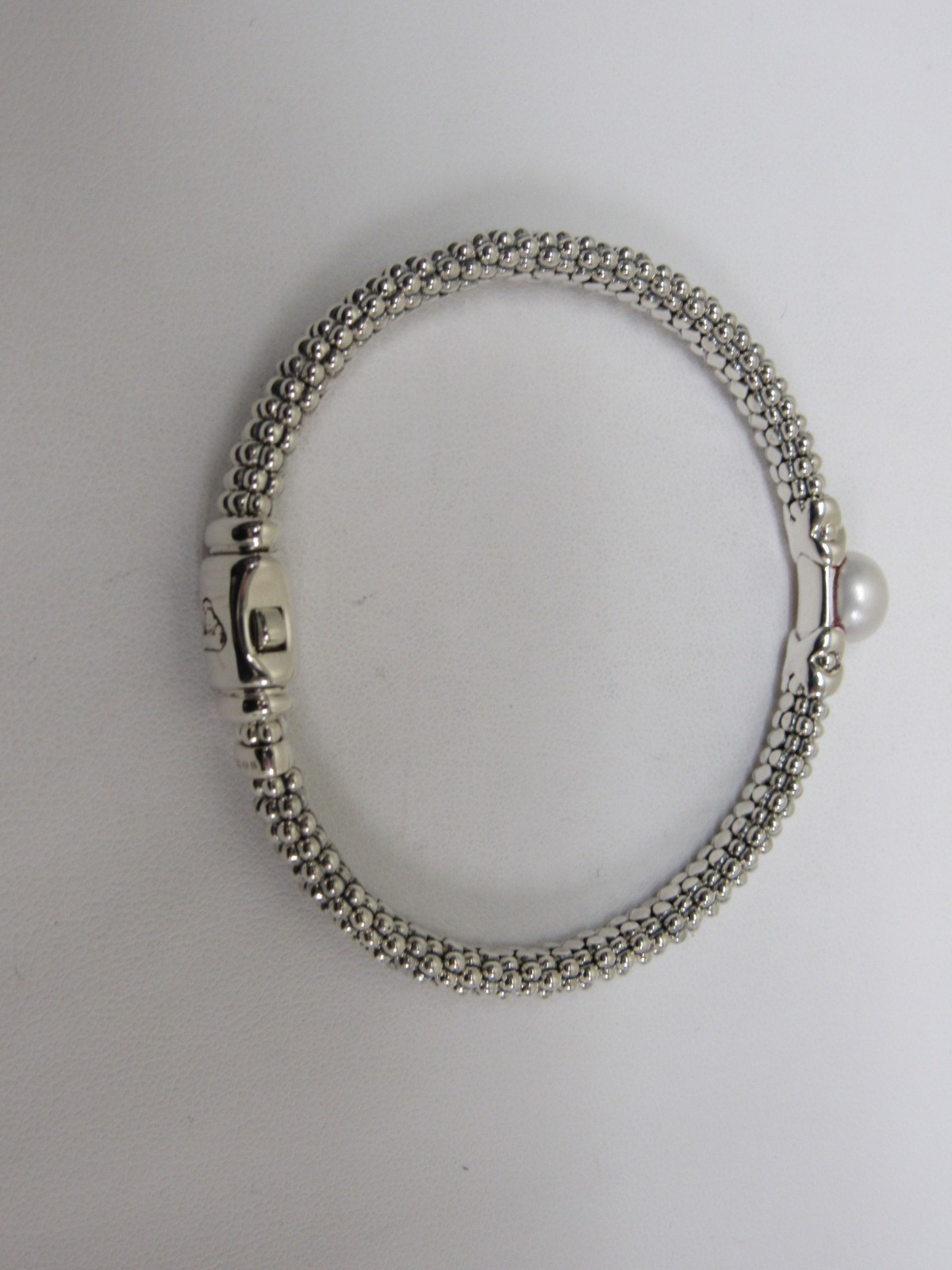 Designer LAGOS Sterling Silver 6mm Luna Pearl Caviar Rope Bracelet