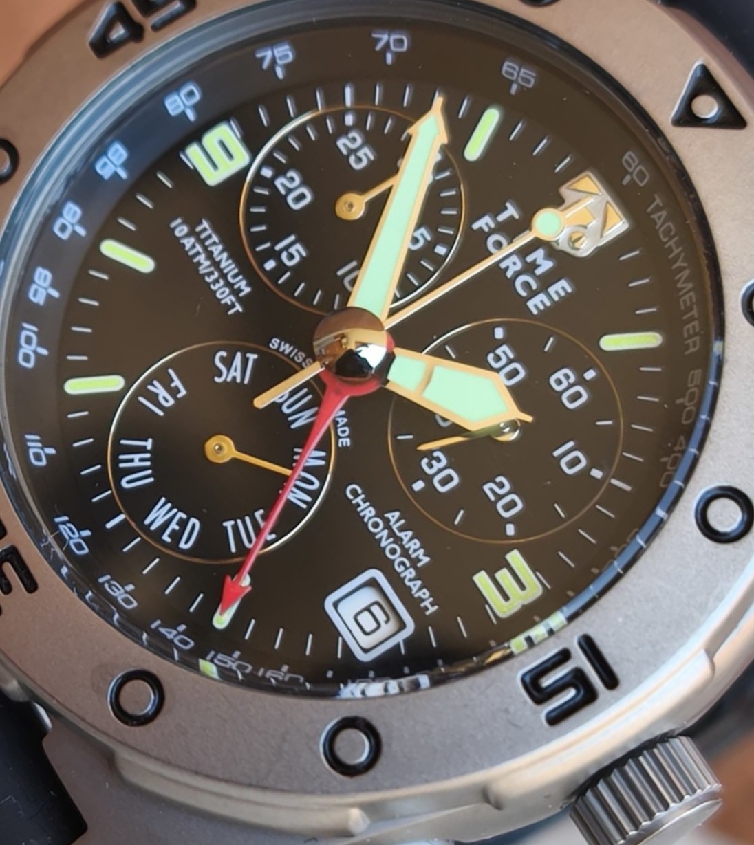 Time Force Titanium Alarm Chronograph 6811 Swiss Quartz Watch