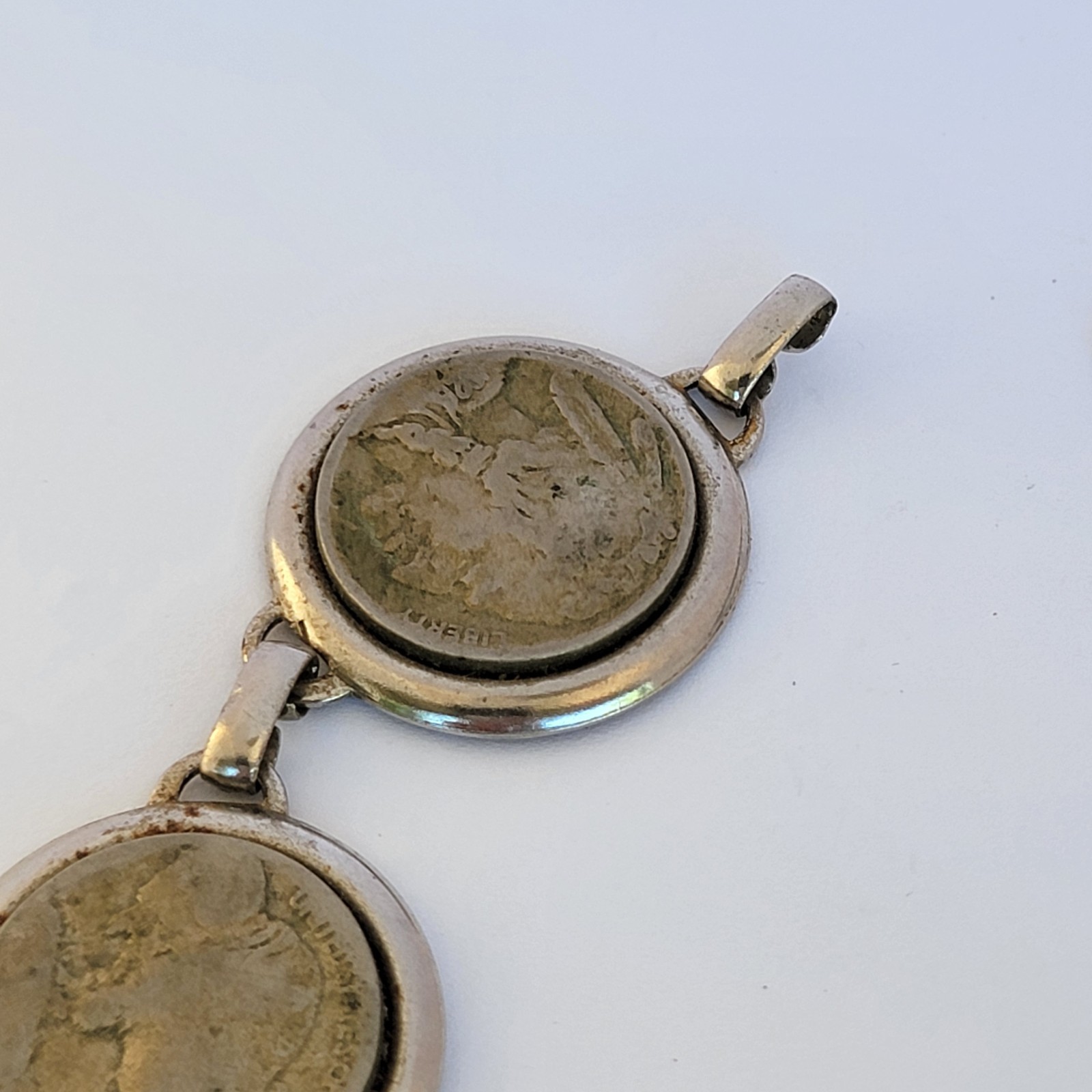 Vintage Buffalo Native American Indian Nickles NECKLACE Part 14″ Chain ***READ**