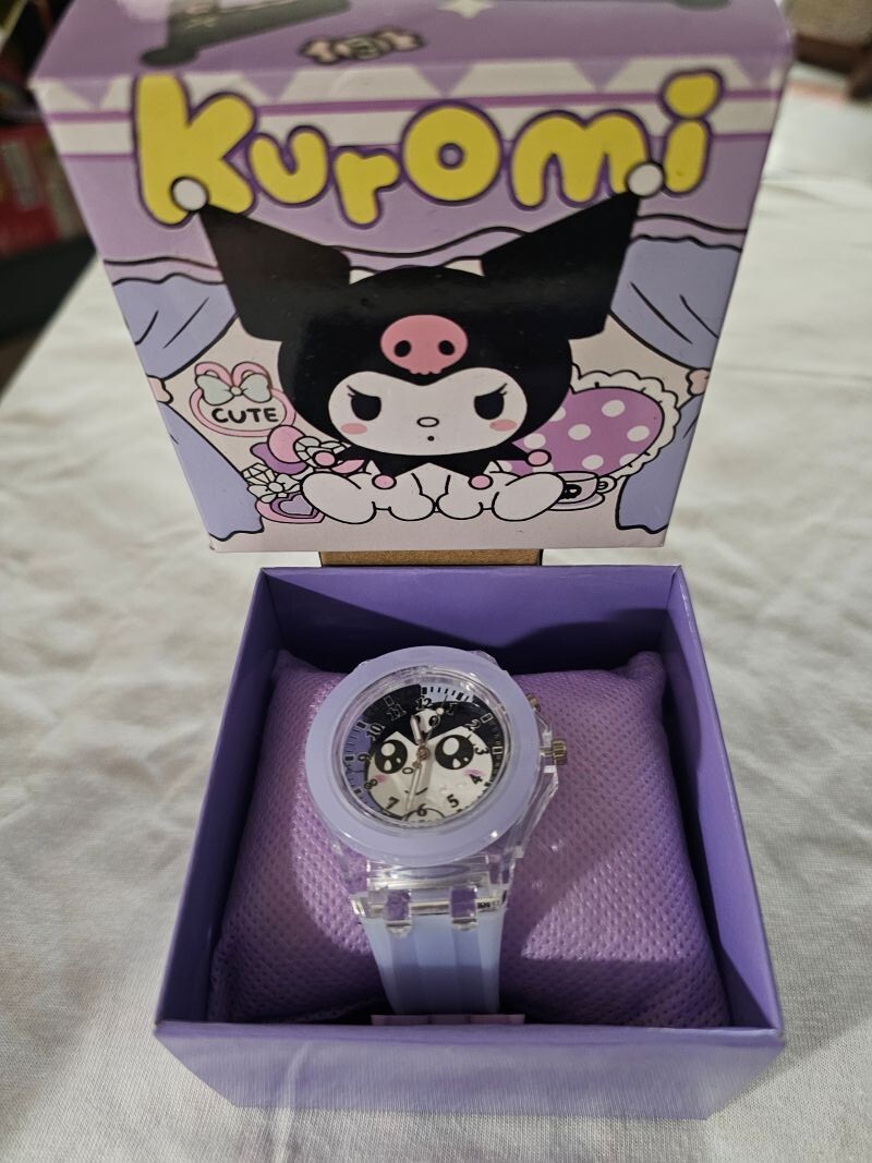 Kuromi Light Up Analog Kids purple Watch with Silicone Band