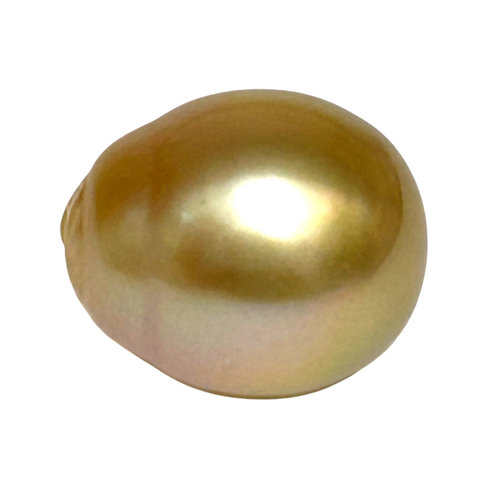 Elegant 26.4 Carat 14.8 x 17.4mm South Sea Pearl Golden Oval Radiant Luster