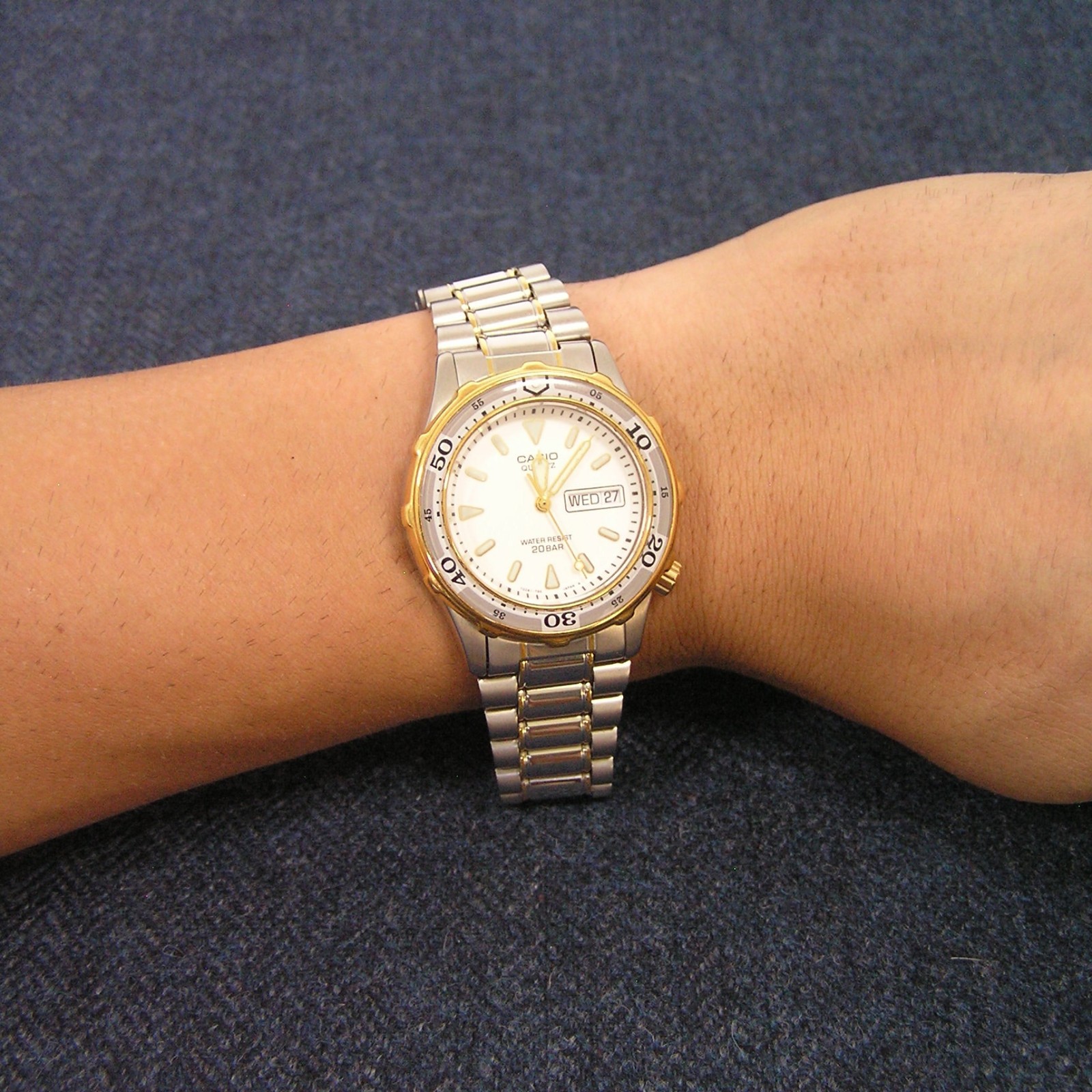 CASIO MARLIN MD-715 90s Retro Dive Watch Rare Japan Imported 200m Silver Quartz