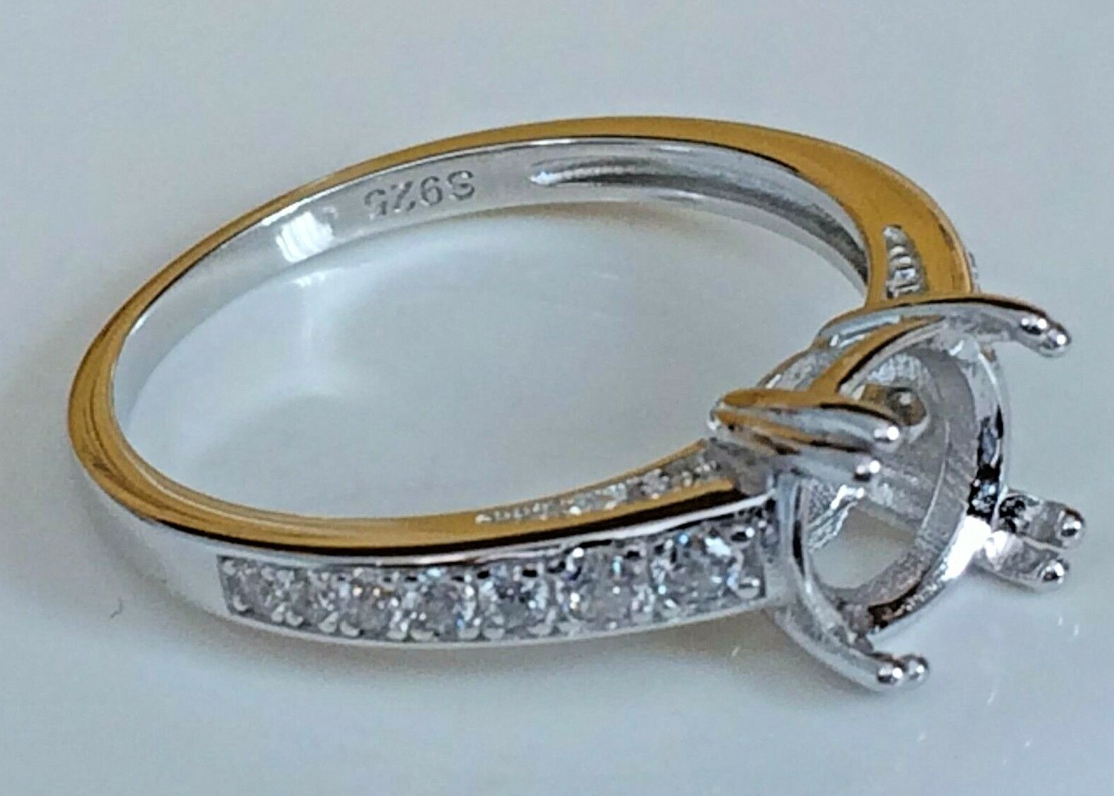 Moissanite Diamond Ring 8mm Round 2ct Stone 14k Gold Plated Sizes 6 to 10 US