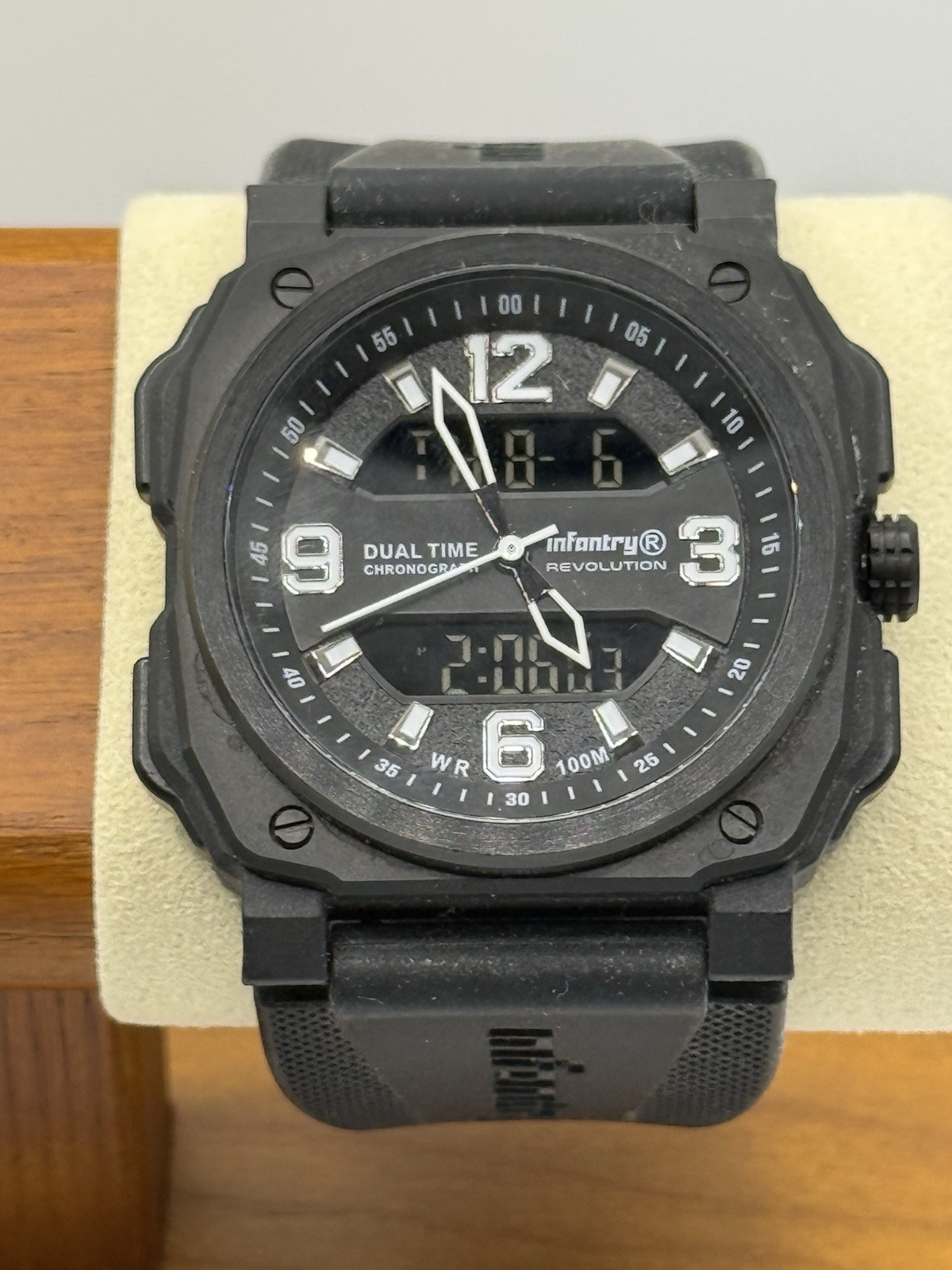 INFANTRY REVOLUTION DUAL TIME CHRONOGRAPH QUARTZ ANA-DIG BLACK 100M 48mm