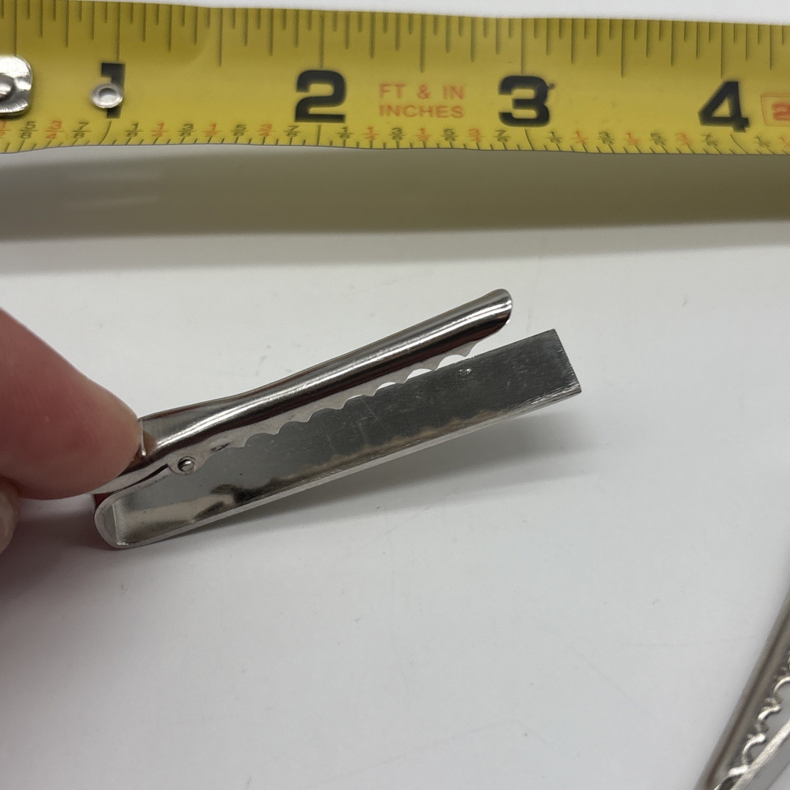 Blank Plain Silver Tone Tie Clip Shiny Finish – Rank, Name, Insignia, Title