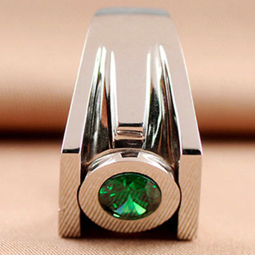 Simulated Round Cut 2.10Ct Green Lantern Power Ring In 935 Argentium Silver