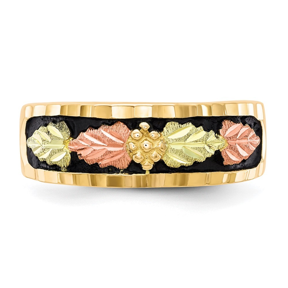 10k Tri-color Gold Black Hills Gold Antiqued Men’s Ring Size 10