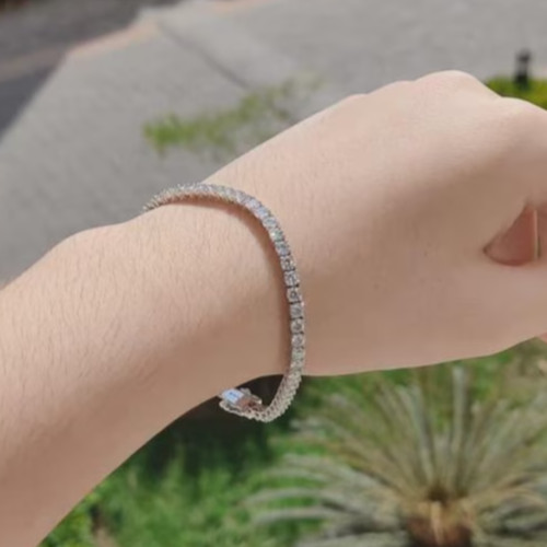 Engagement Beautiful Tennis Bracelet Round Cut Natural Diamond 14k White Gold