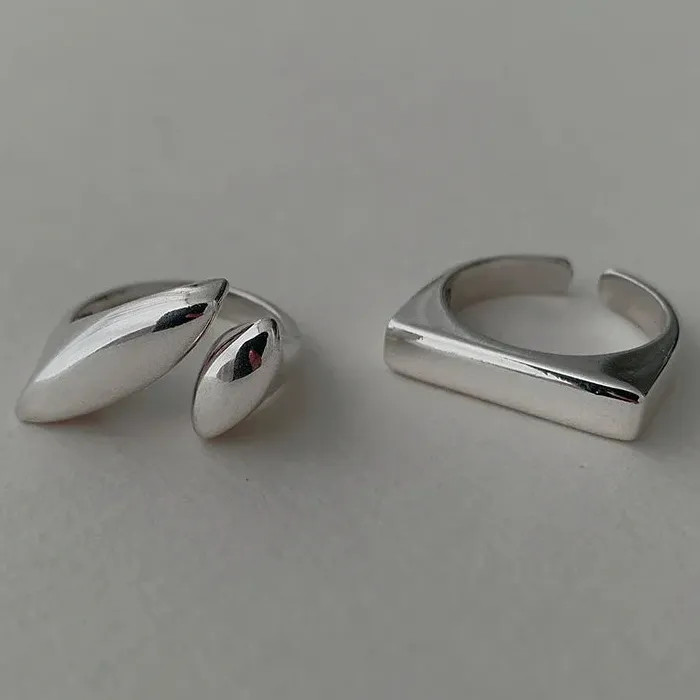 Handmade Silver Geometric Mood Tracker Ring for Women Gift Stylish Jewelry