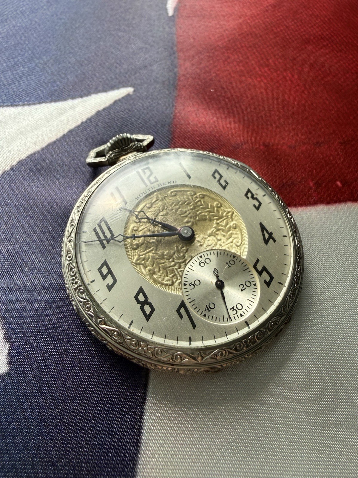 Nearly NOS Antique 1927 South Bend Gr. 429 19J Sz12 pocket watch – Adams Case!