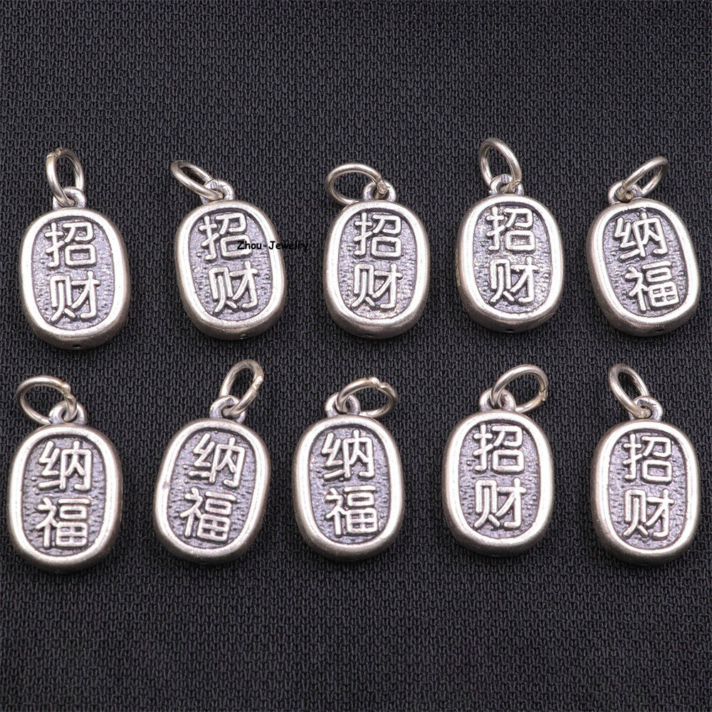 1 PCS Pure S999 Sterling Silver Pendant Men Women Ellipse Coin Pendant 1.1-1.2g