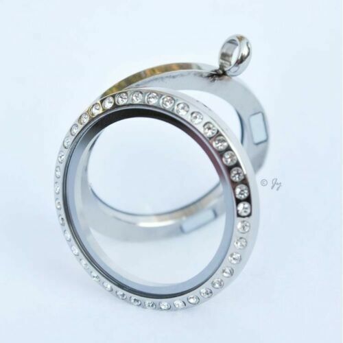 25MM Crystal Floating Charms Living Memory Glass Locket Pendant Only No Chain