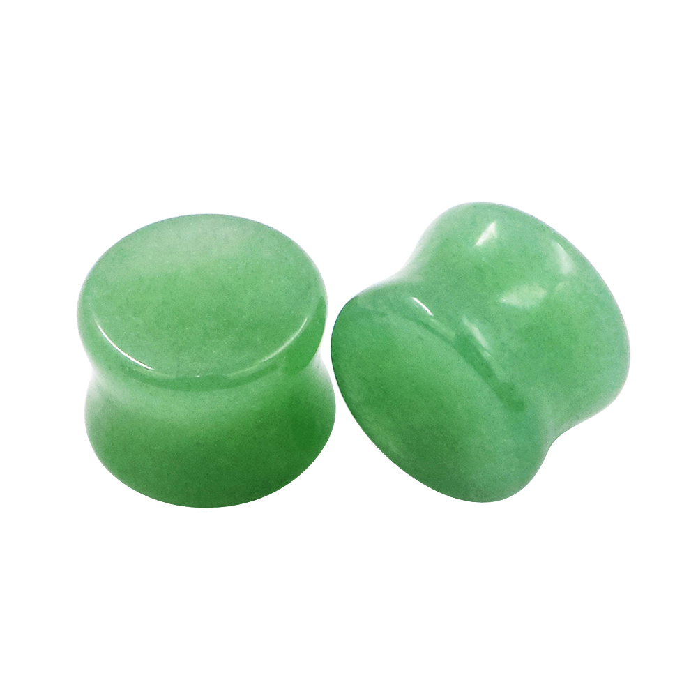 PAIRS Organic Natural Stone Ear Gauges Ear Plugs Double Flared Piercing 2g-5/8″