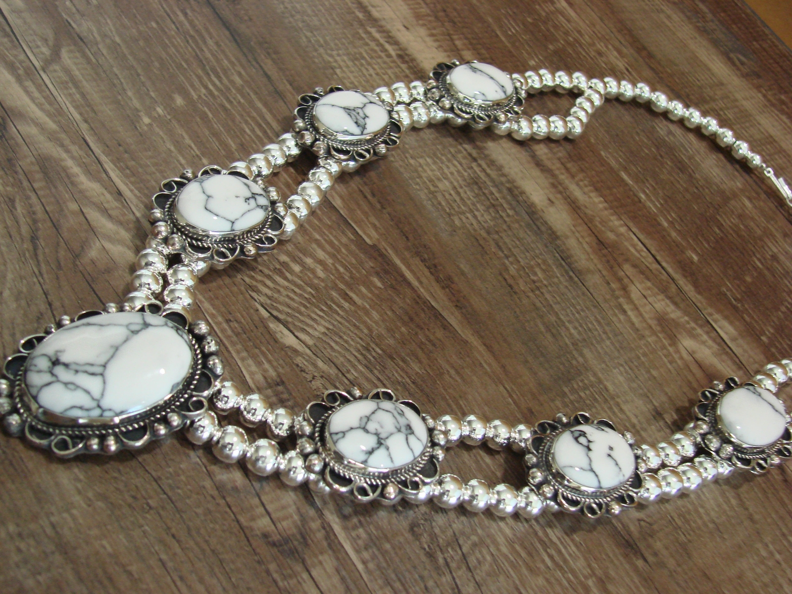 Navajo Nickel Silver & White Howlite Necklace – Cleveland