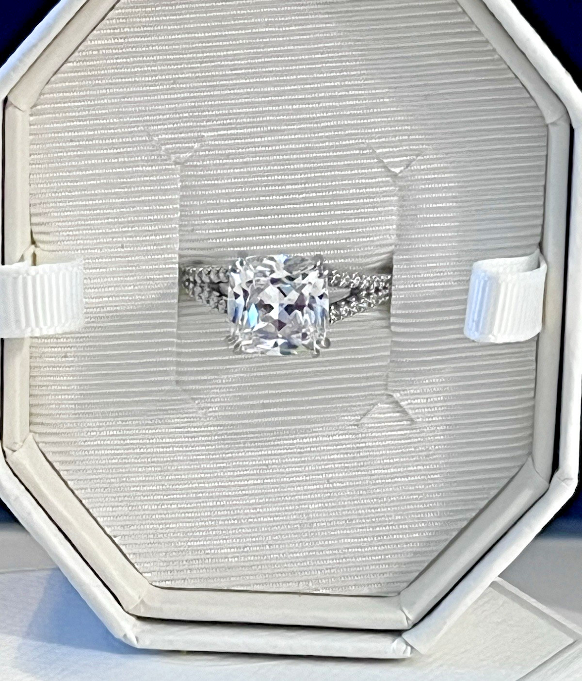 Swarovski Stilla cocktail ring Square cut, Pavé, White Rhodium plated