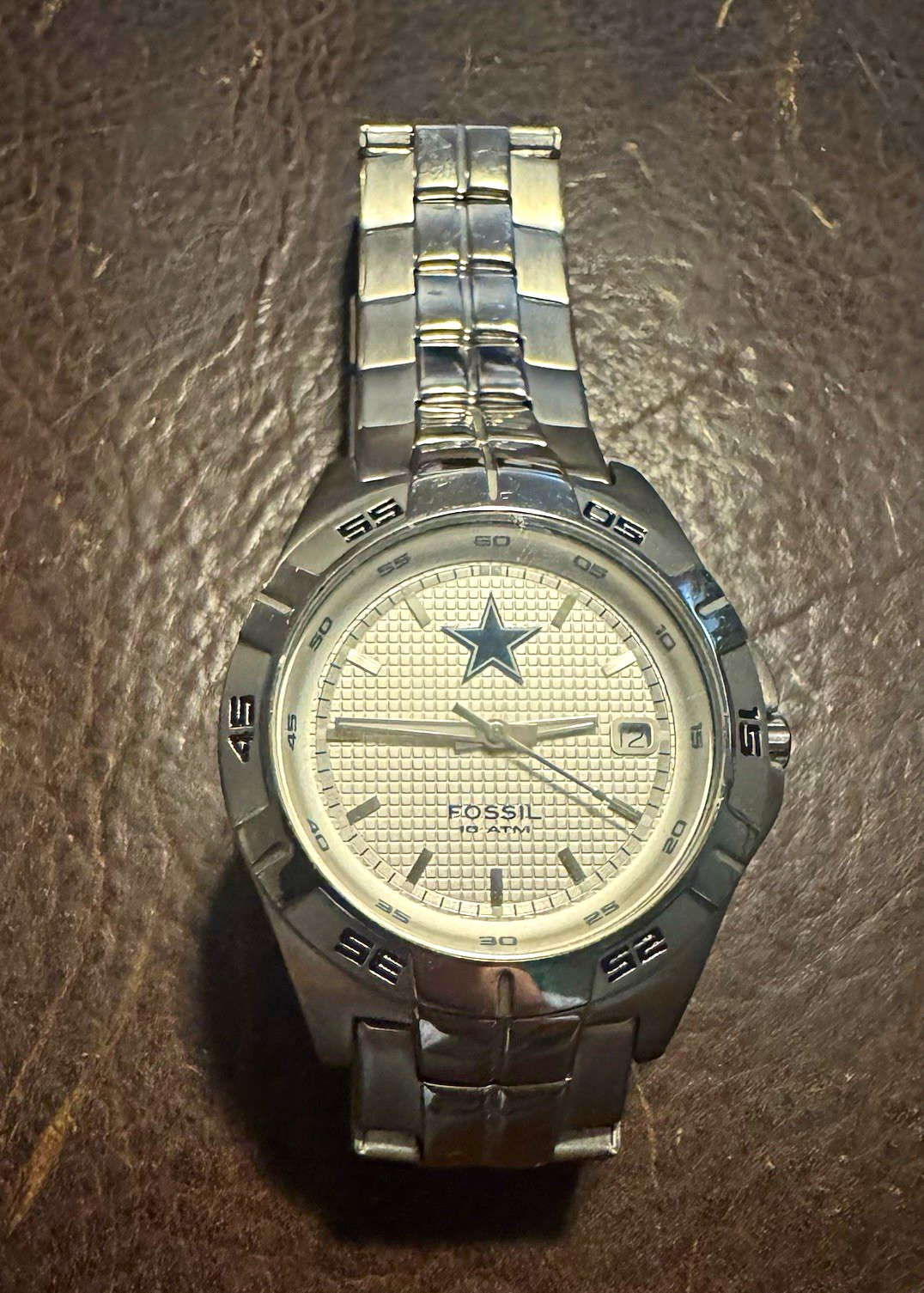Fossil Men’s Quartz 40mm Silver Stainless Steel Bracelet Watch Date 100m