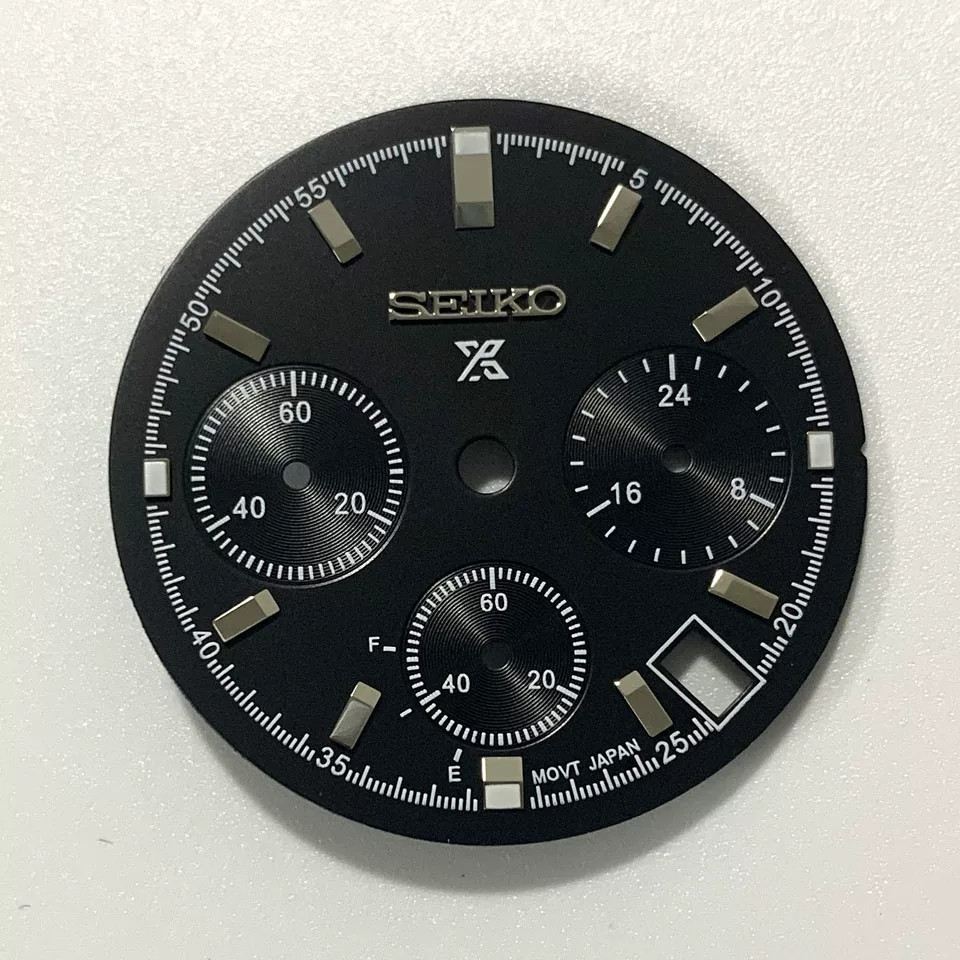 29.5mm Multi-functional Watch Dial Green Lume for VK63 Movement Watch Parts