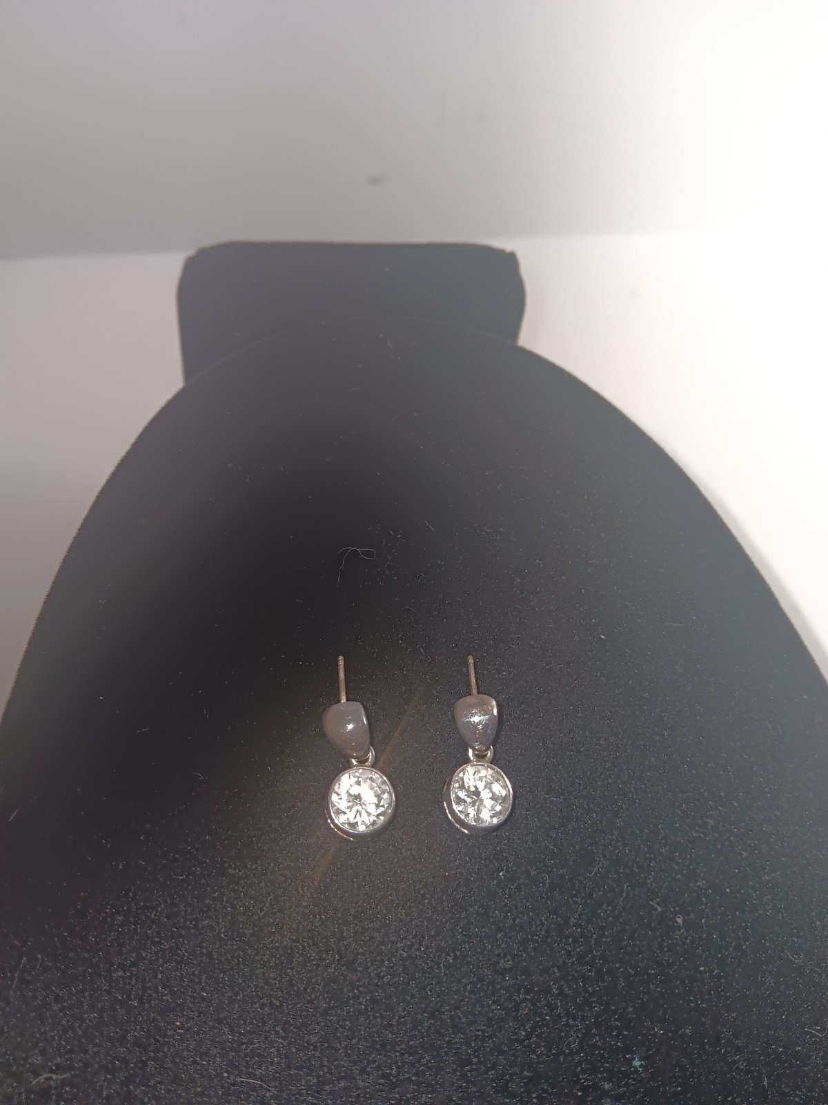 Diamonique Sterling Silver 925 Cubic Zirconia JJJ Earrings 3.5