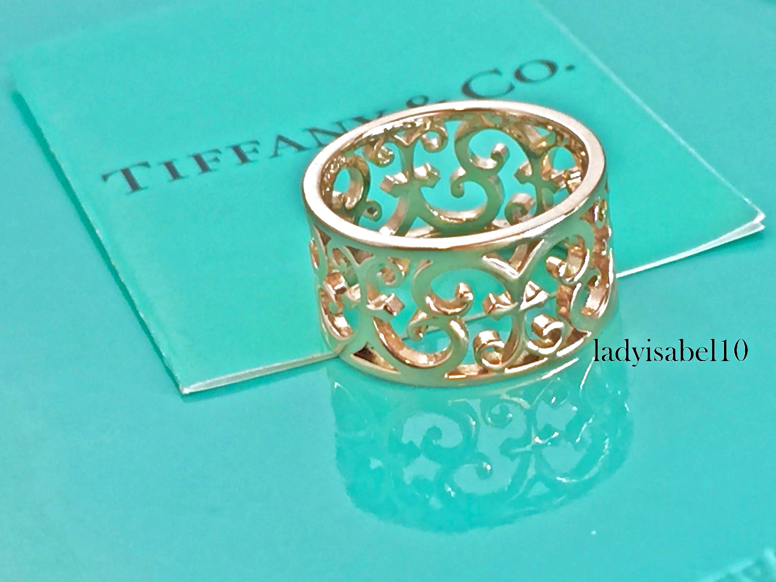 Sz 5.5 Tiffany & Co. Rubedo Metal Enchant Scroll Wide Ring 9.7mm w/ POUCH
