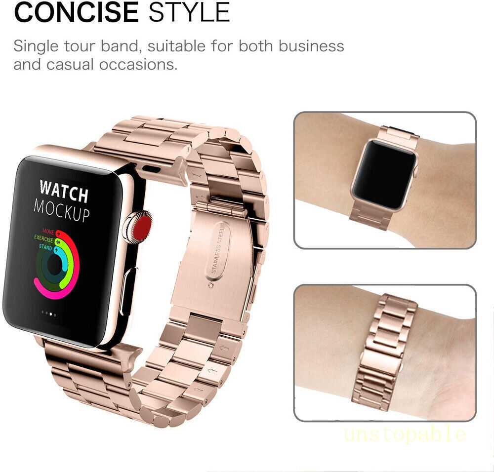 For Apple Watch Series 9 8 7 6 5 4 3 SE 40 49 45mm Metal iWatch Strap Band Case