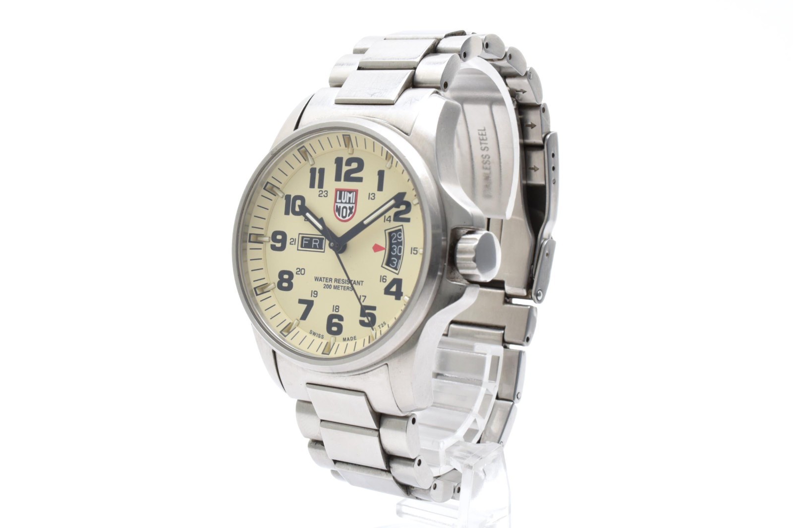 [Near Mint] LUMINOX ATACAMA FIELD 1820 Day Date Beige Dial Men’s Watch Quartz ST