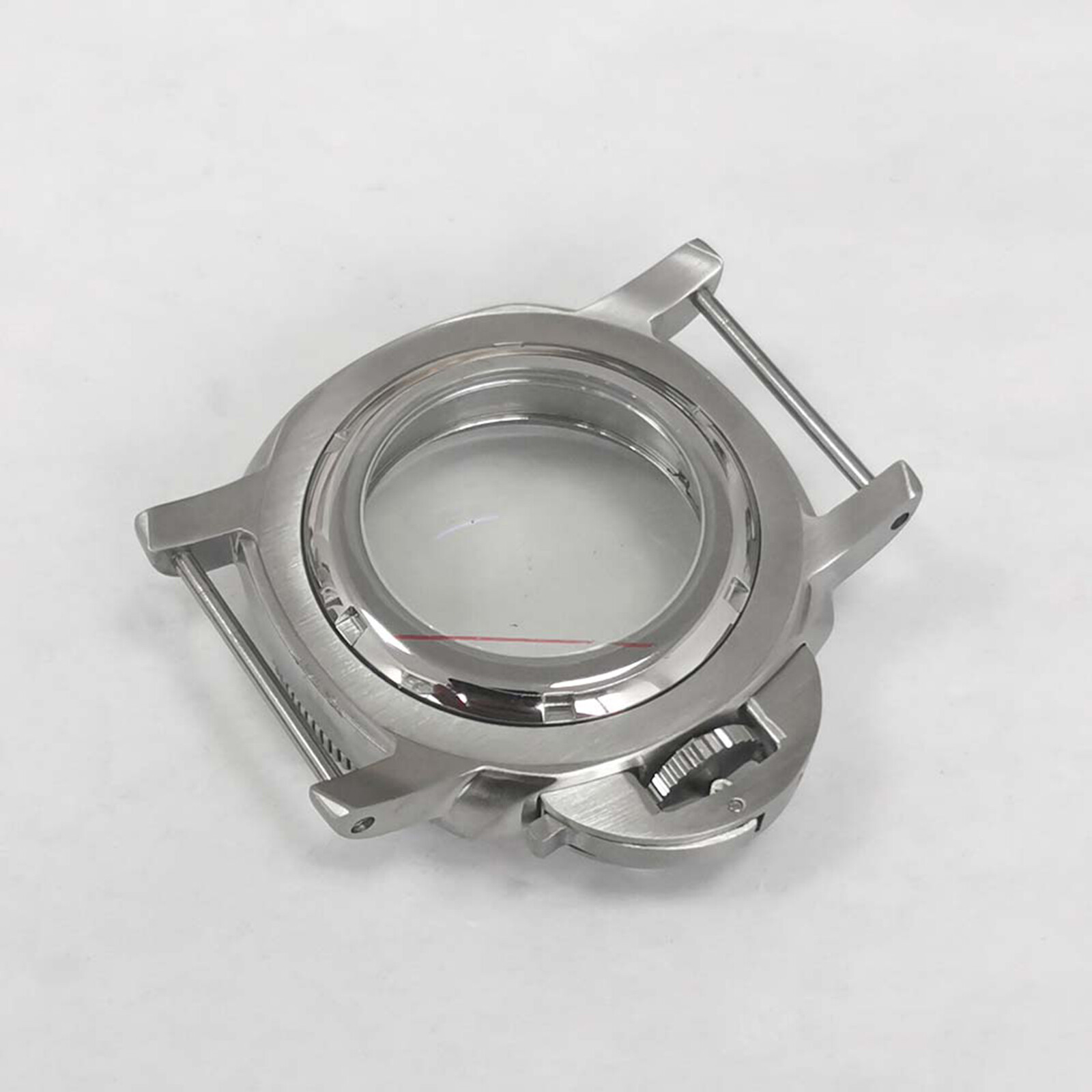 42MM Steel Watch Case Black White strip Inner Ring For NH35/NH36/4R/7S Movement