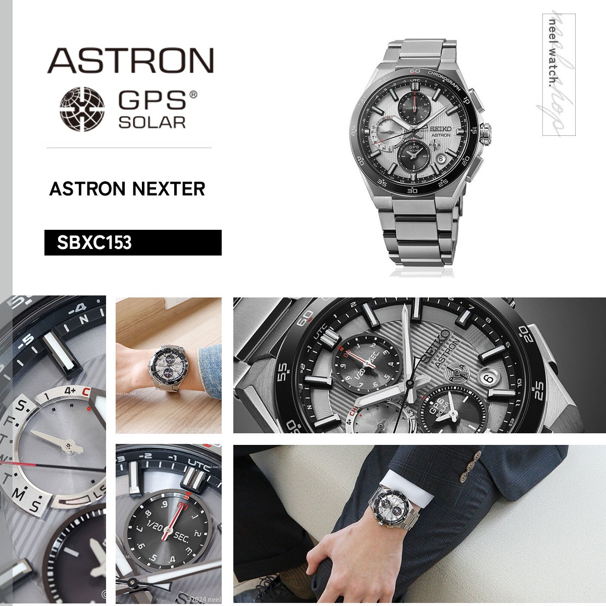 Points Back Selectable Seiko Astron SBXC3 GPS Solar Watch GPS Satellit