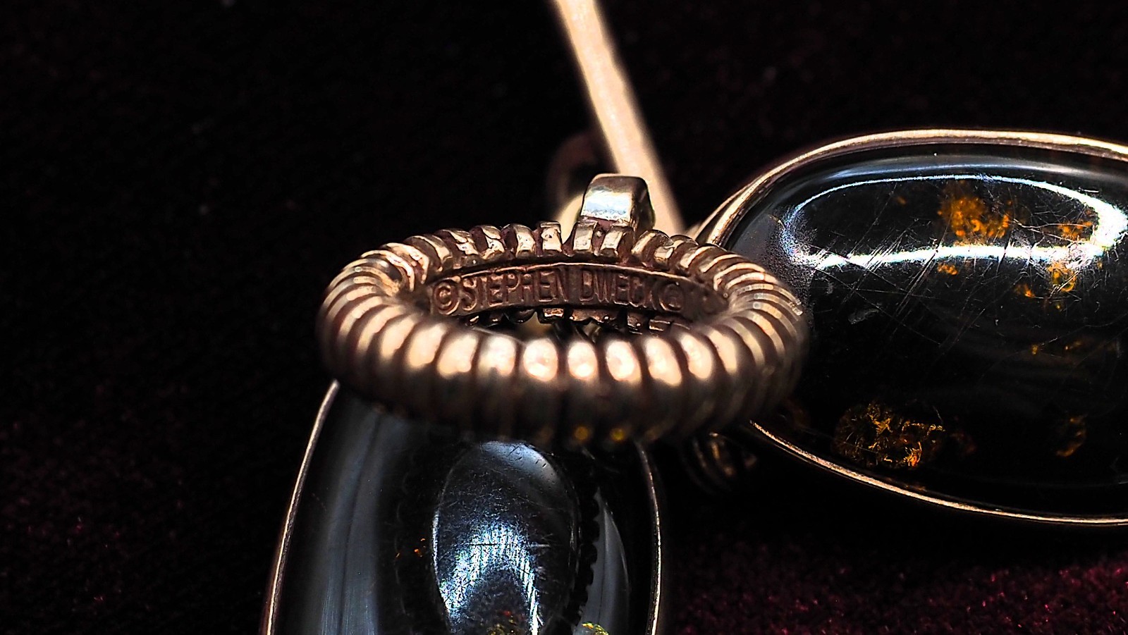 Stephen Dweck – Bronze – Black Amber & Olive Quartz bracelet – Length 7.50″
