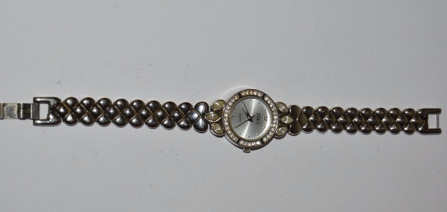 Nice JESSICA Jeweled Metal Women’s Working Wrist Watch 30545