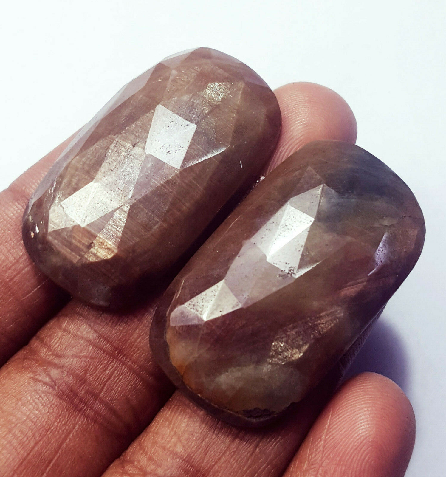 100% Natural Bi-Color Sapphire Loose Gemstone 58.85 & 58.05 Ct With Free Gift