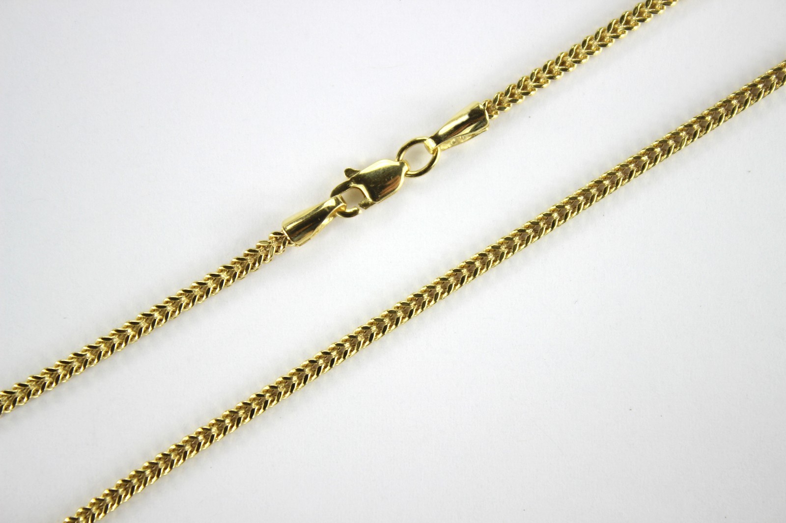 Authentic 10K Hollow Yellow Gold Franco Necklace Chain 2mm/16-30″